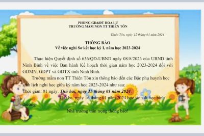 Thông báo nghỉ giữa kỳ