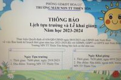 Thông báo lịch tựu trường và Khai giảng